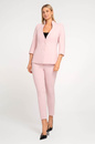 Żakiet pudrowy ze stójką i rękawem 3/4 - Elise