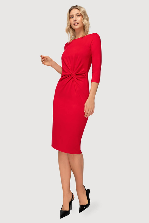Sukienka Vanessa czerwona z węzłem