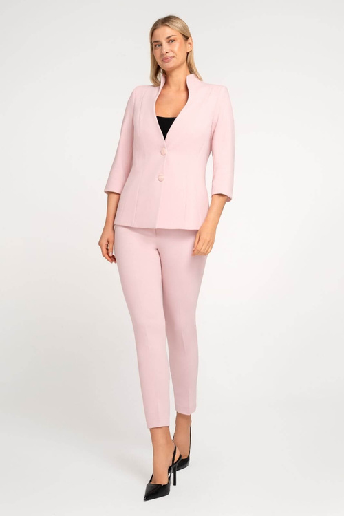 Kostium Elise pudrowy ze spodniami cygaretkami