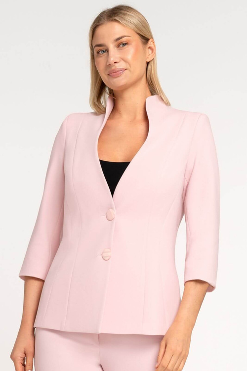 Kostium Elise pudrowy ze spodniami cygaretkami