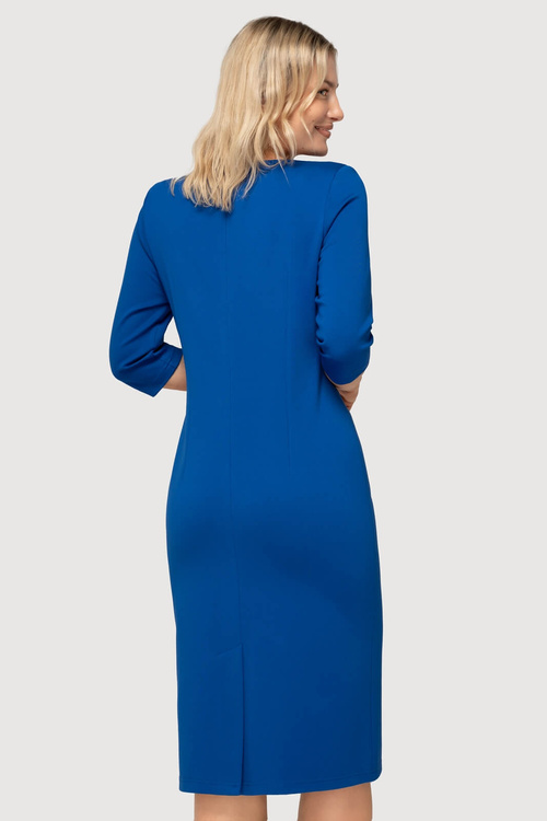 Sukienka Agnes chabrowa z marszczeniami