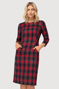 Sukienka Amelia krata granatowa z kieszeniami