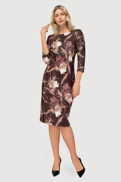 Sukienka Amelia wzór brązowy 245
