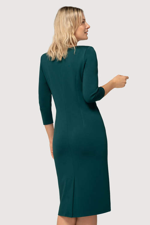 Sukienka Mila zielona z marszczeniami