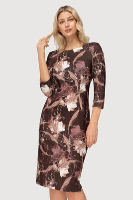 Sukienka Amelia wzór brązowy 245