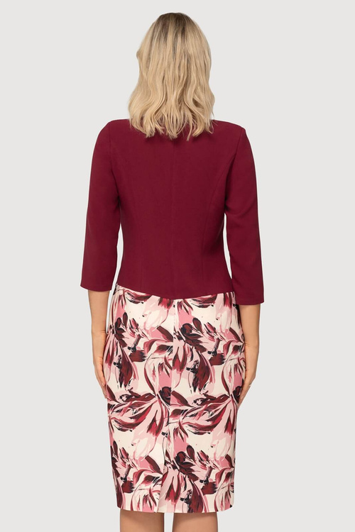 Sukienka Cornelia bordowa ze wzorem