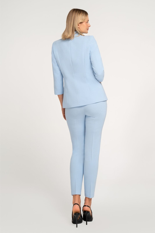 Żakiet błękitny ze stójką i rękawem 3/4 - Elise