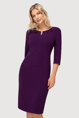 Sukienka Bianca fioletowa z marszczeniami