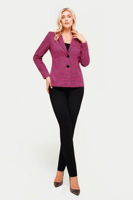 Kostium Clara pepitko amarantowe ze spodniami